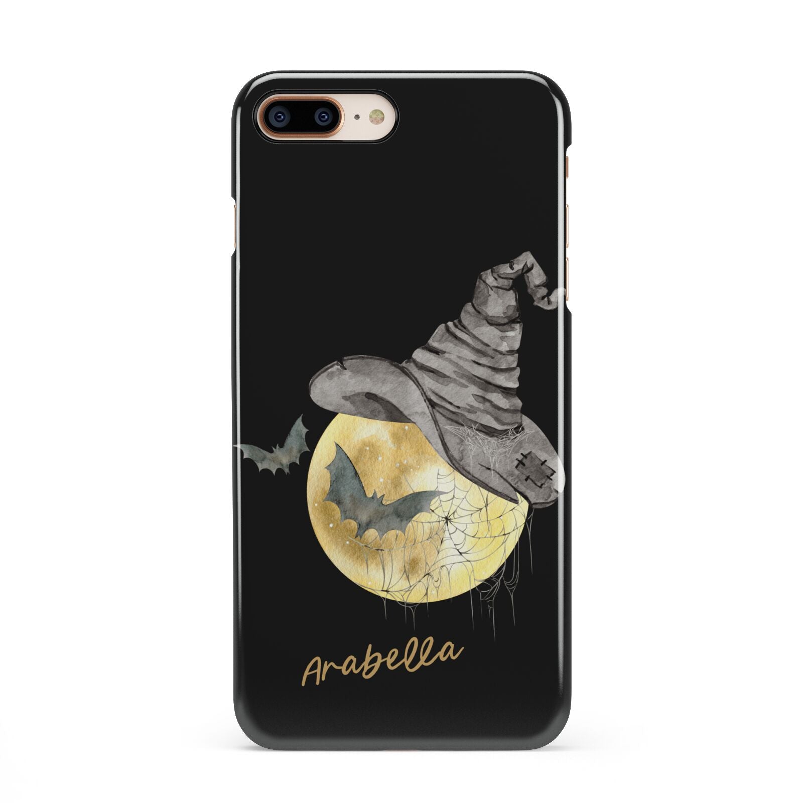Personalised Witchy Moon iPhone 8 Plus 3D Snap Case on Gold Phone