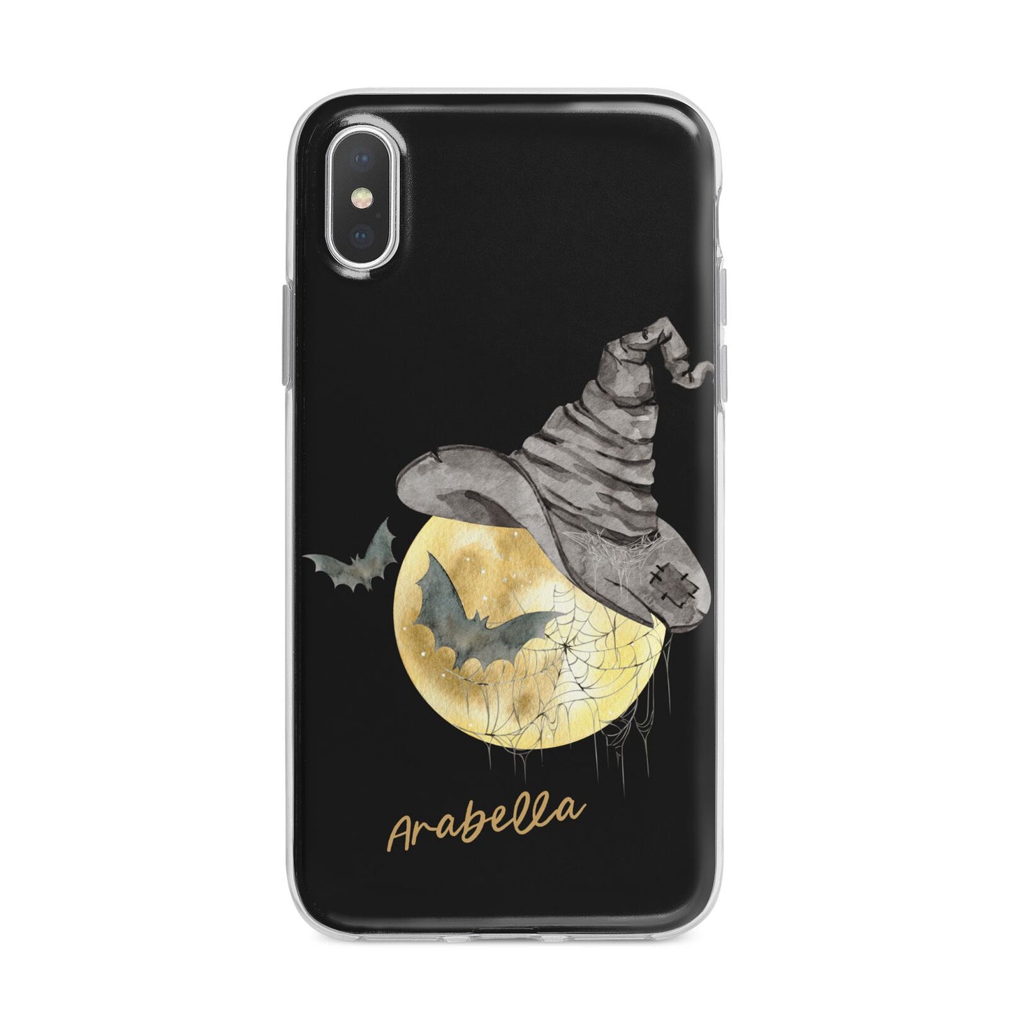 Personalised Witchy Moon iPhone X Bumper Case on Silver iPhone Alternative Image 1