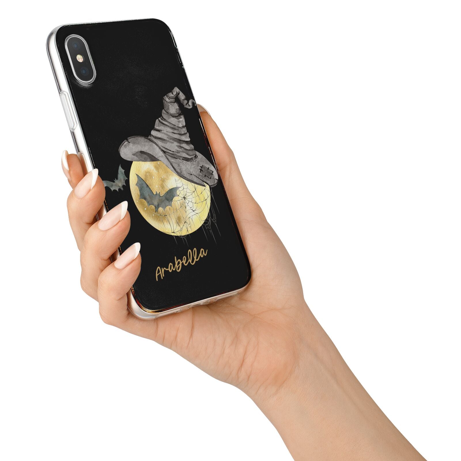 Personalised Witchy Moon iPhone X Bumper Case on Silver iPhone Alternative Image 2