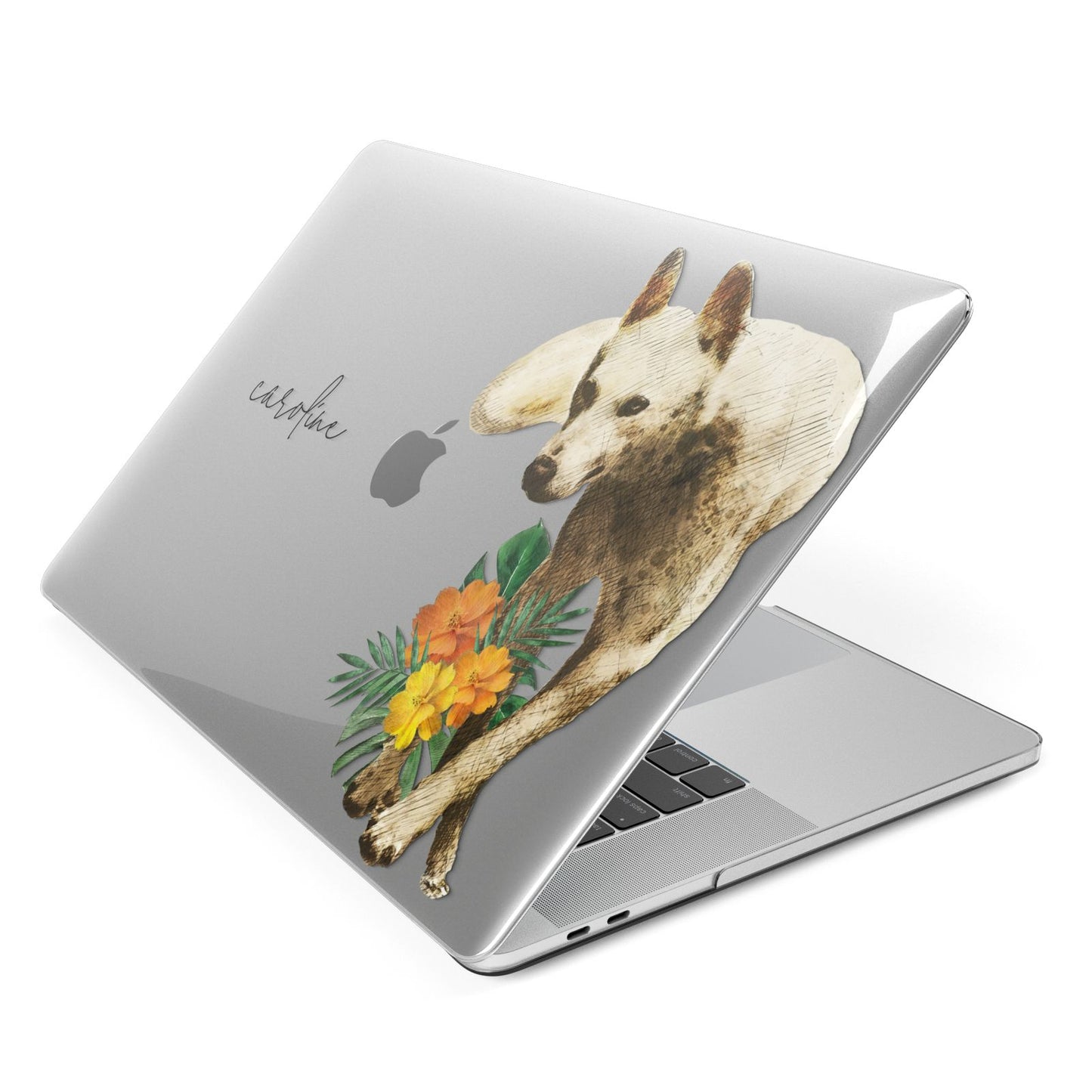 Personalised Wolf Apple MacBook Case Side View