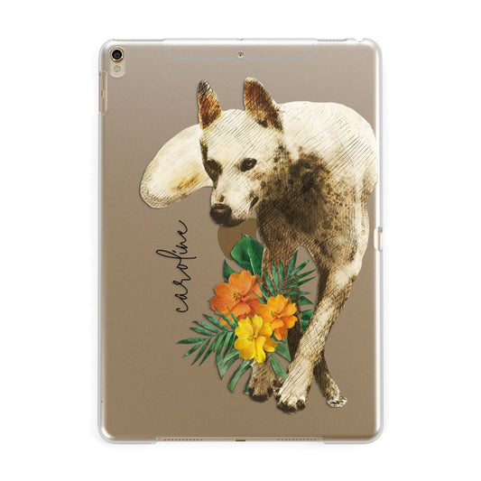 Personalised Wolf Apple iPad Gold Case