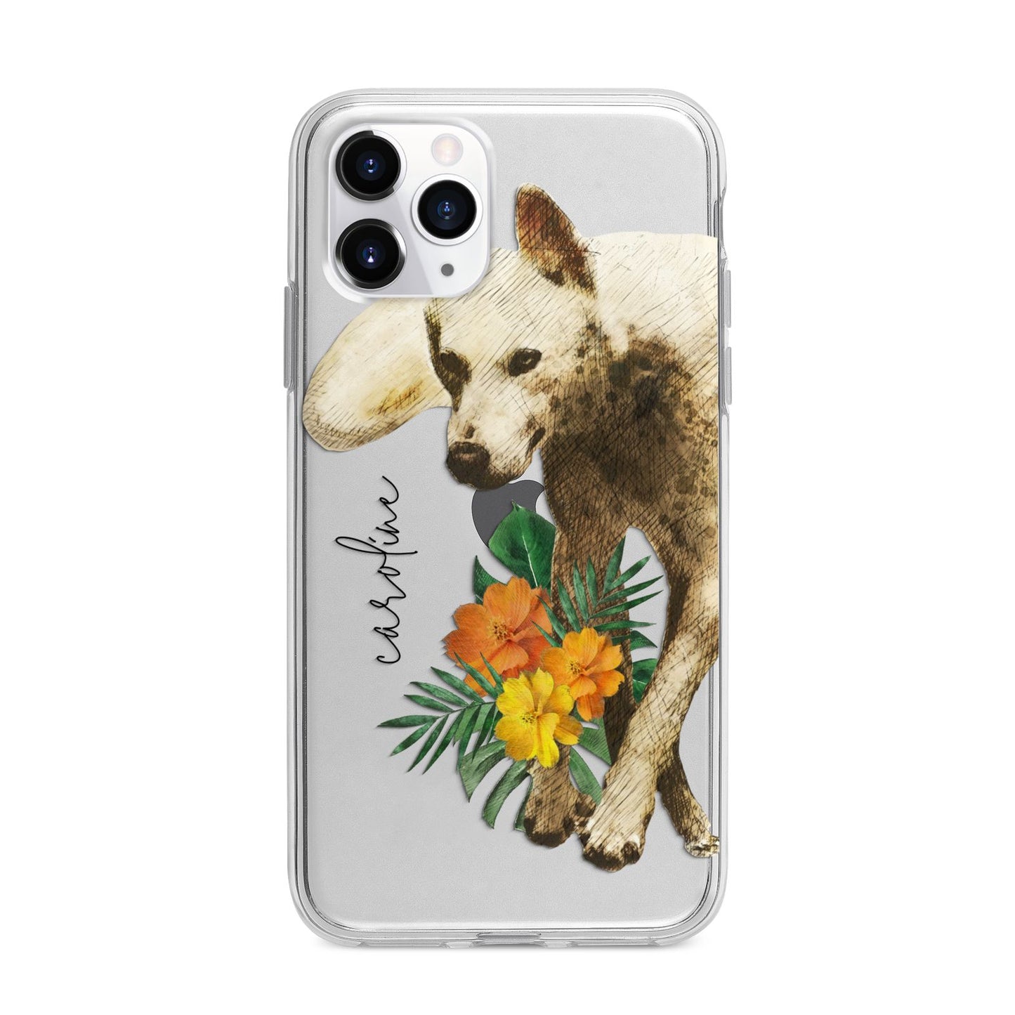 Personalised Wolf Apple iPhone 11 Pro Max in Silver with Bumper Case