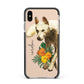 Personalised Wolf Apple iPhone Xs Max Impact Case Black Edge on Gold Phone