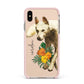 Personalised Wolf Apple iPhone Xs Max Impact Case Pink Edge on Gold Phone