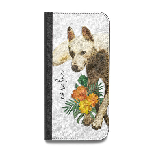 Personalised Wolf Vegan Leather Flip Samsung Case