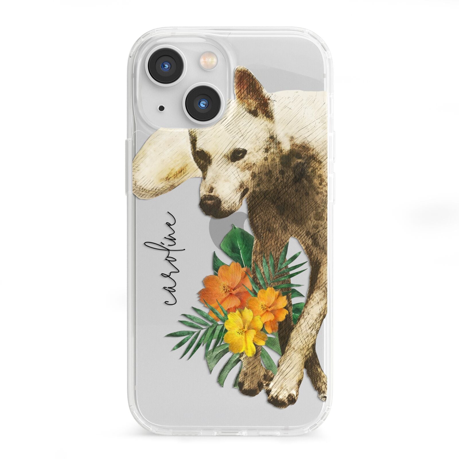 Personalised Wolf iPhone 13 Mini Clear Bumper Case