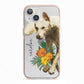 Personalised Wolf iPhone 13 TPU Impact Case with Pink Edges