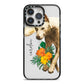 Personalised Wolf iPhone 14 Pro Max Black Impact Case on Silver phone