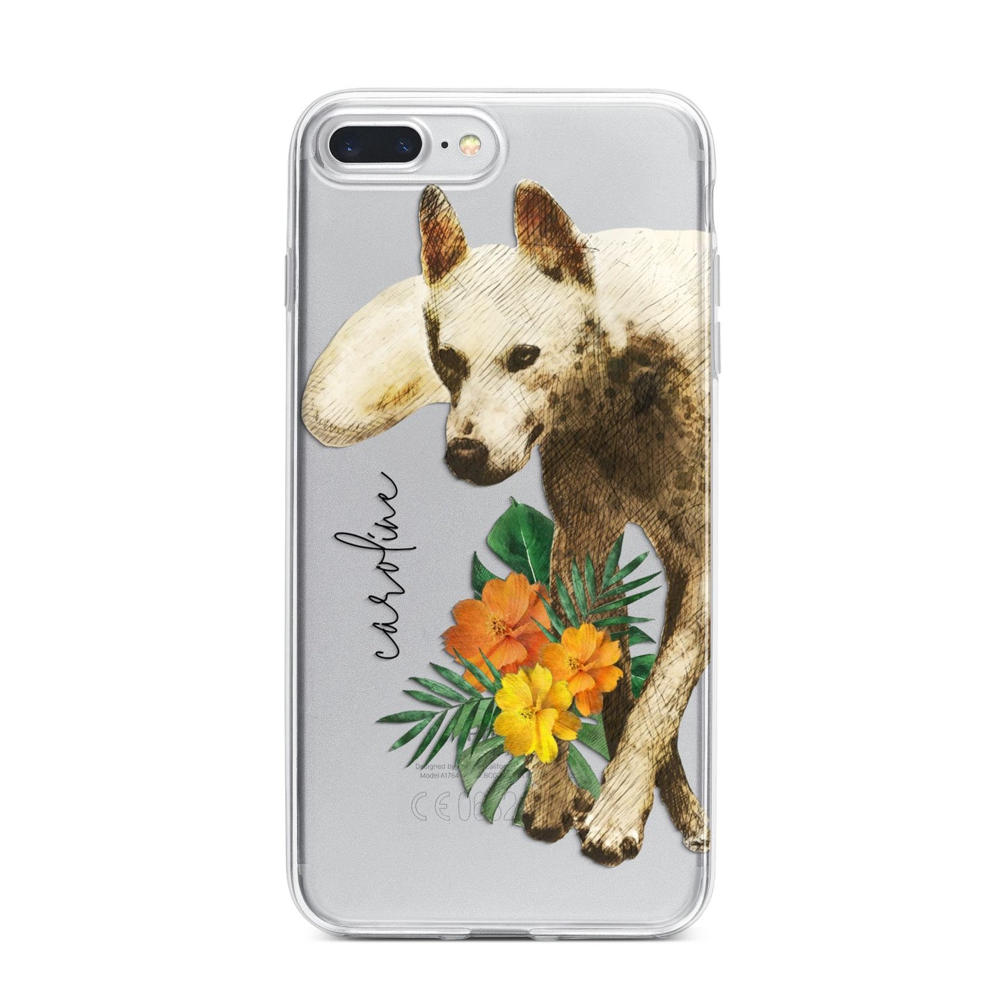 Personalised Wolf iPhone 7 Plus Bumper Case on Silver iPhone