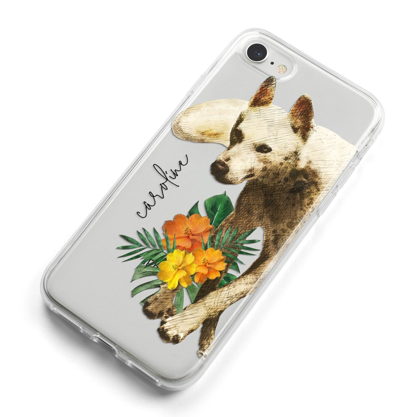 Personalised Wolf iPhone 8 Bumper Case on Silver iPhone Alternative Image