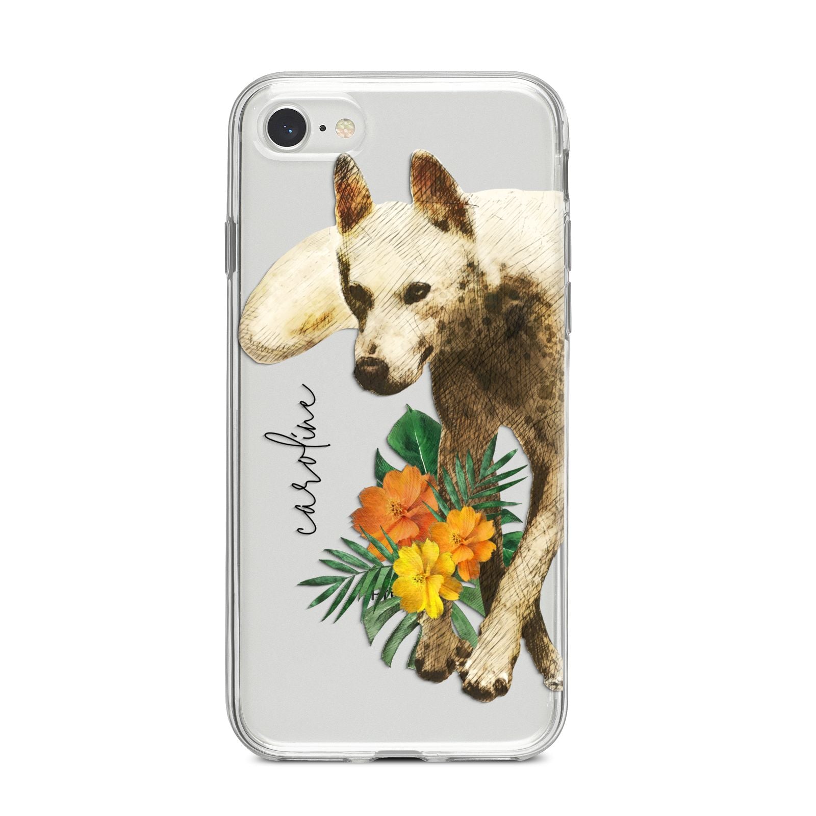 Personalised Wolf iPhone 8 Bumper Case on Silver iPhone
