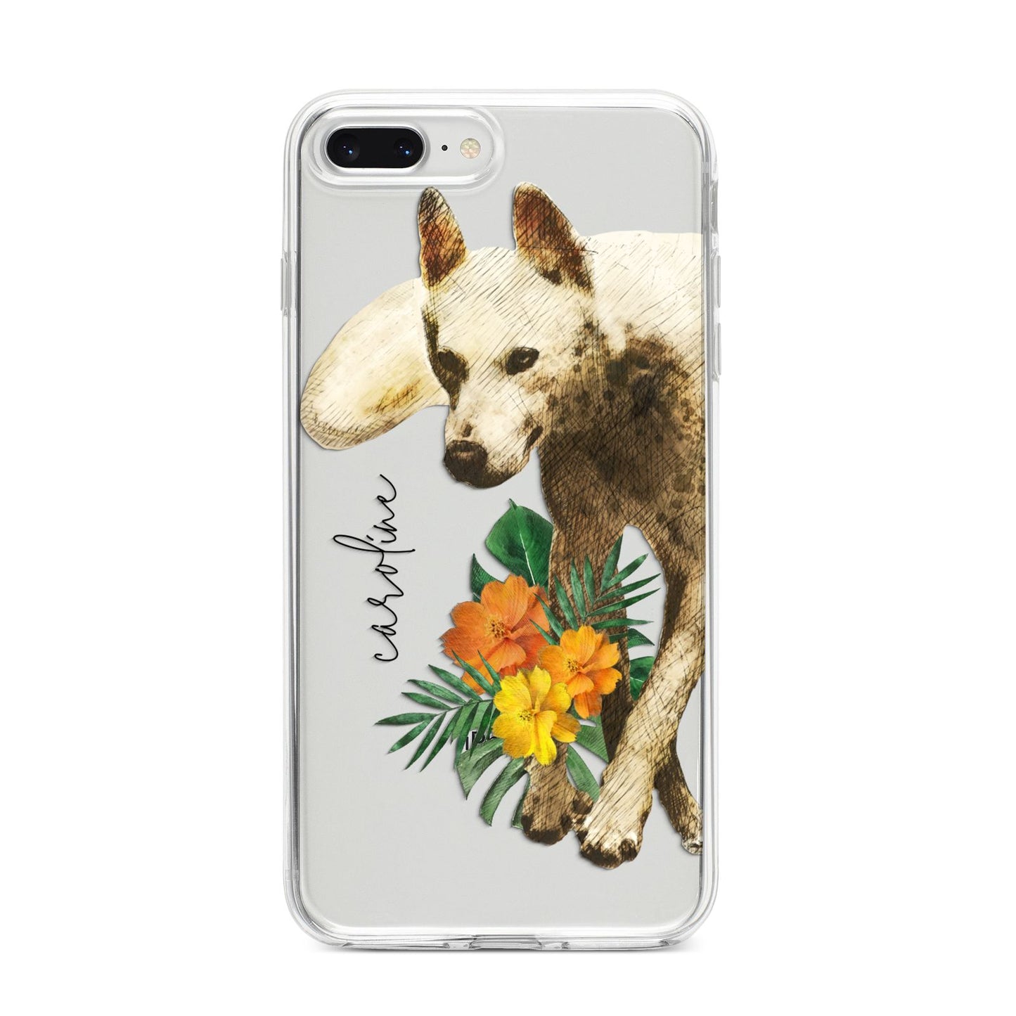 Personalised Wolf iPhone 8 Plus Bumper Case on Silver iPhone