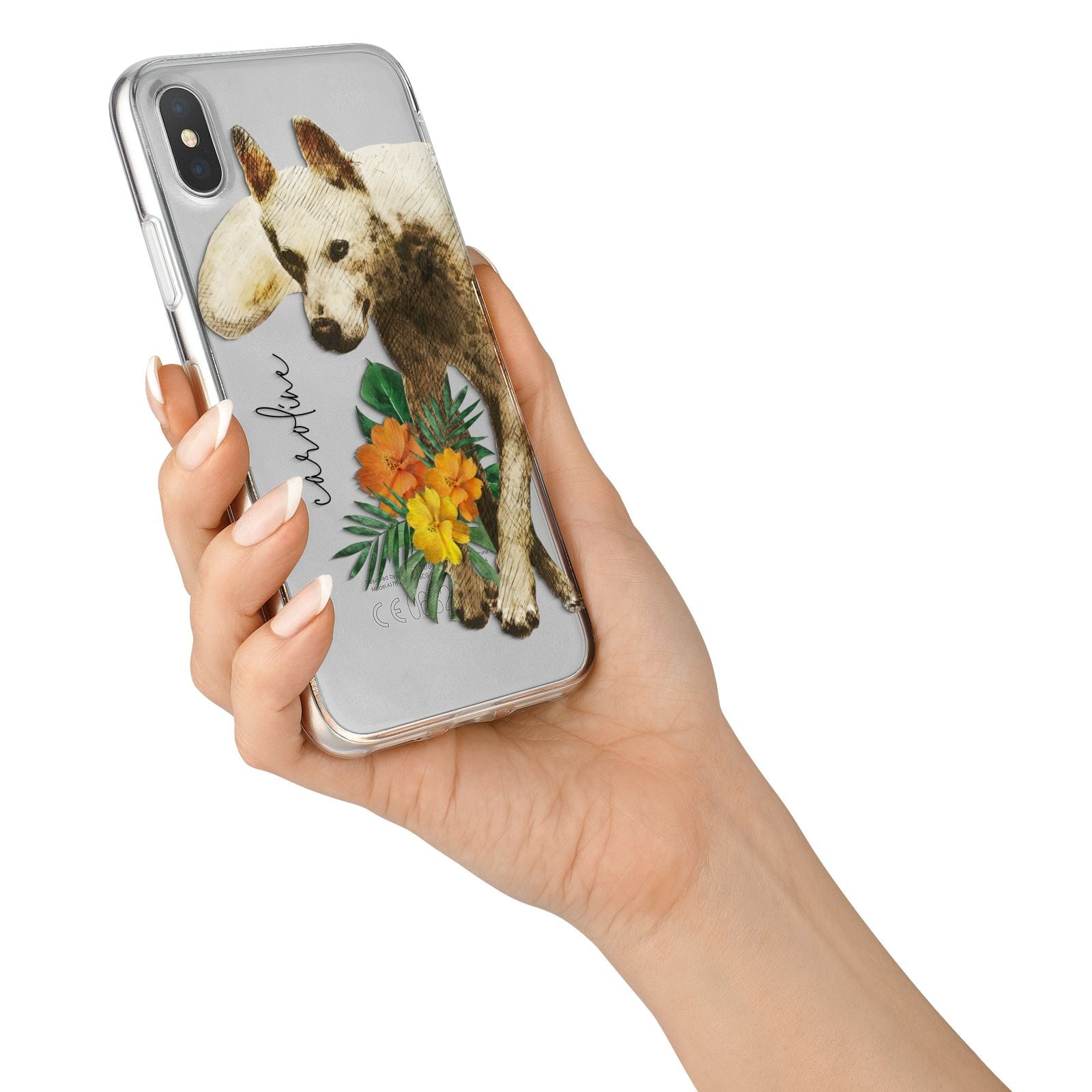 Personalised Wolf iPhone X Bumper Case on Silver iPhone Alternative Image 2