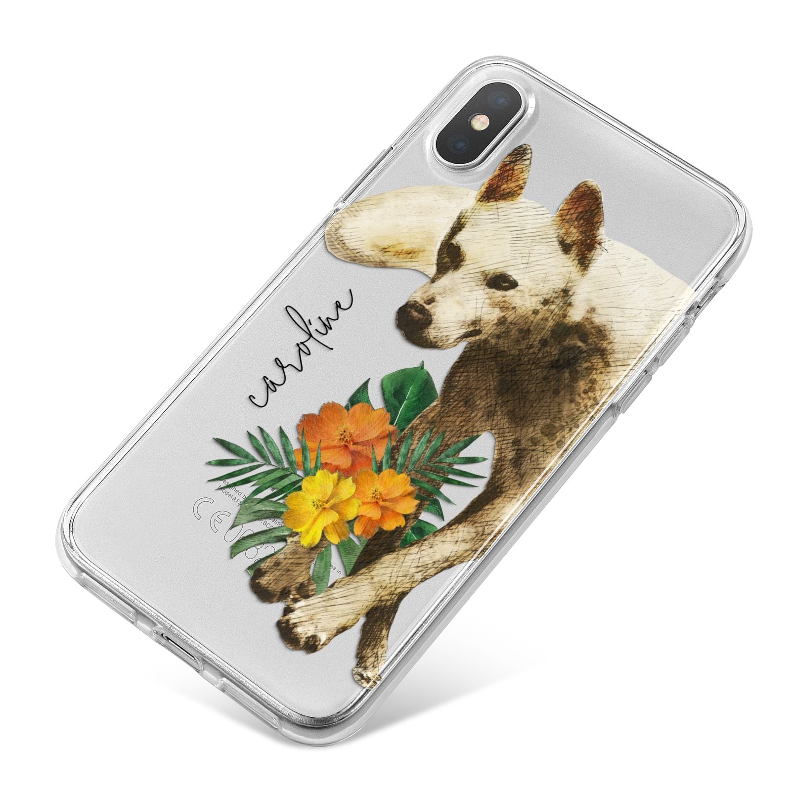 Personalised Wolf iPhone X Bumper Case on Silver iPhone