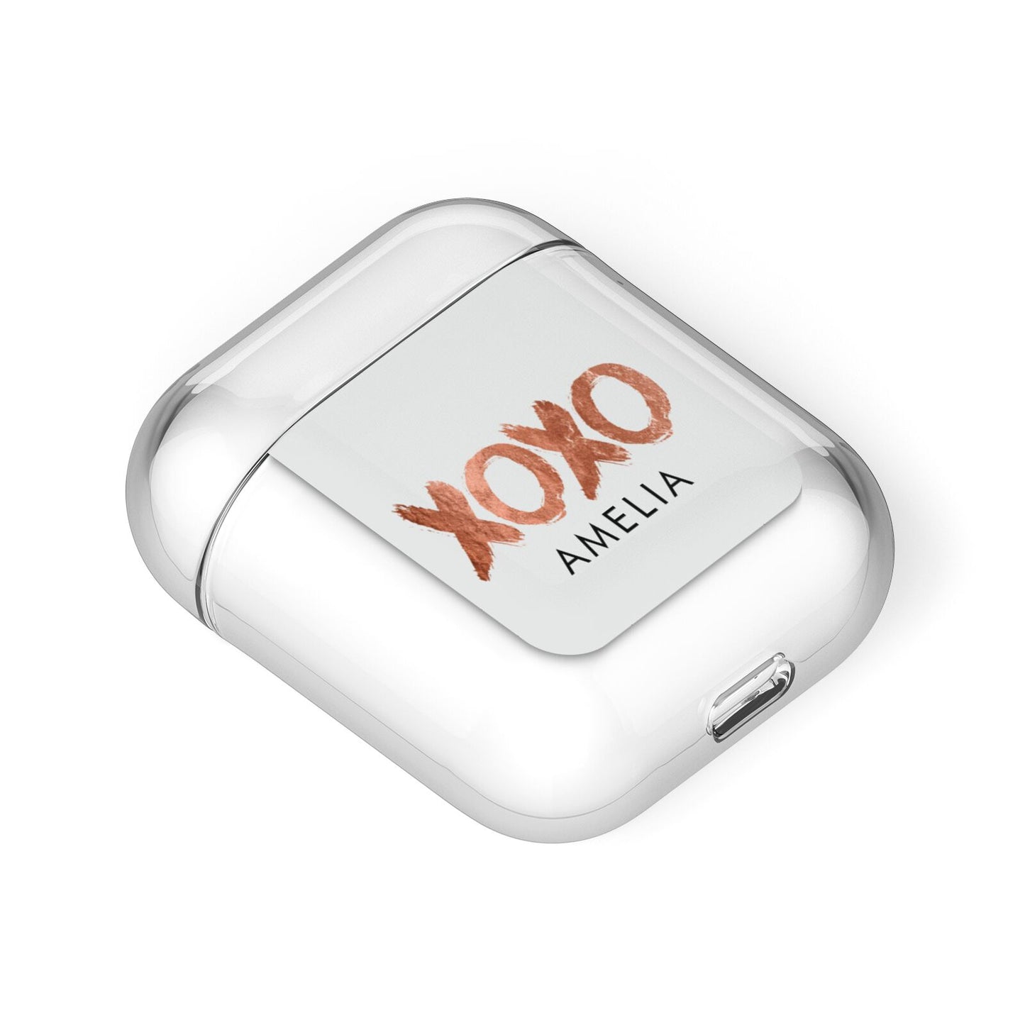 Personalised Xoxo Custom Name Or Initials AirPods Case Laid Flat