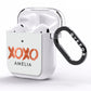 Personalised Xoxo Custom Name Or Initials AirPods Clear Case Side Image