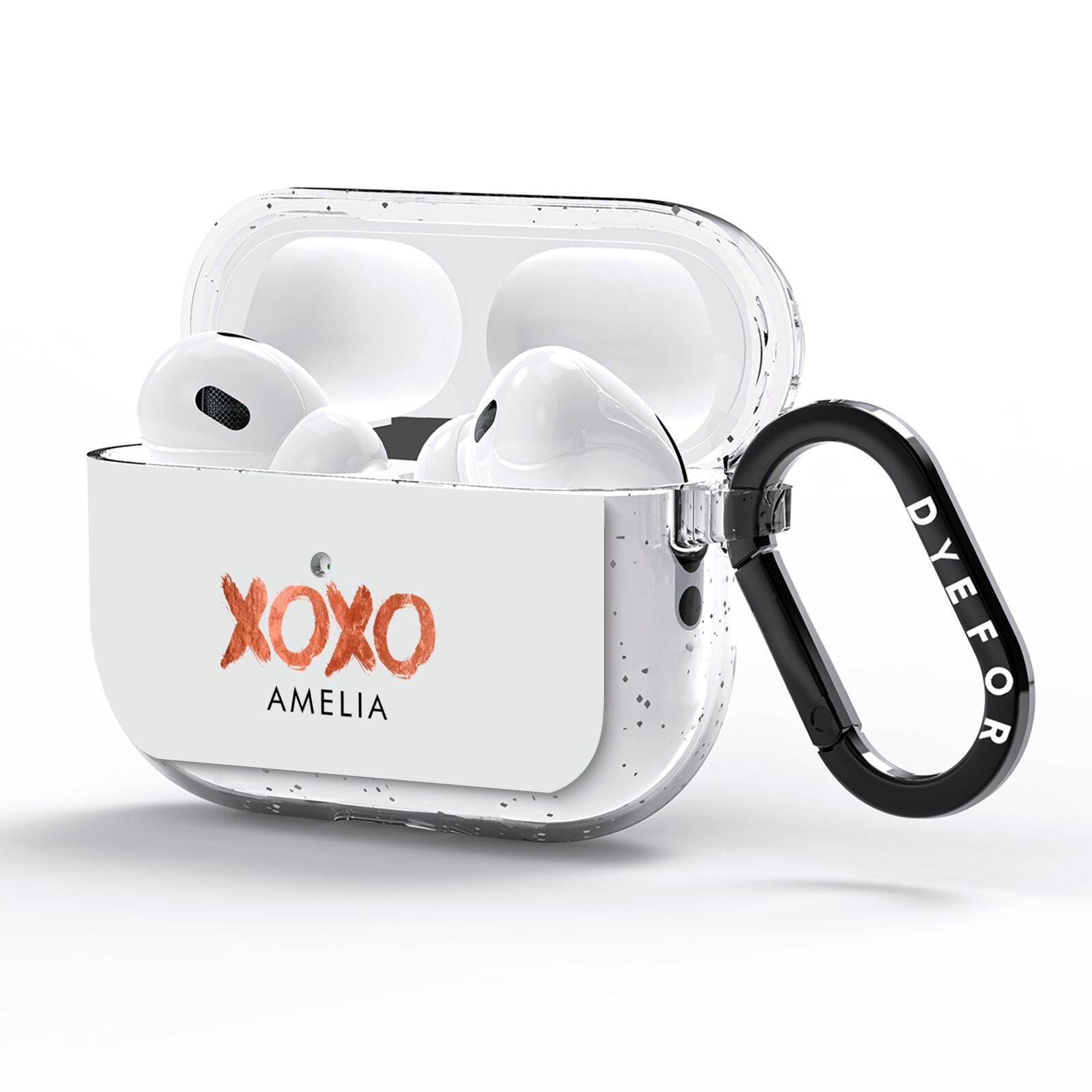 Personalised Xoxo Custom Name Or Initials AirPods Pro Glitter Case Side Image