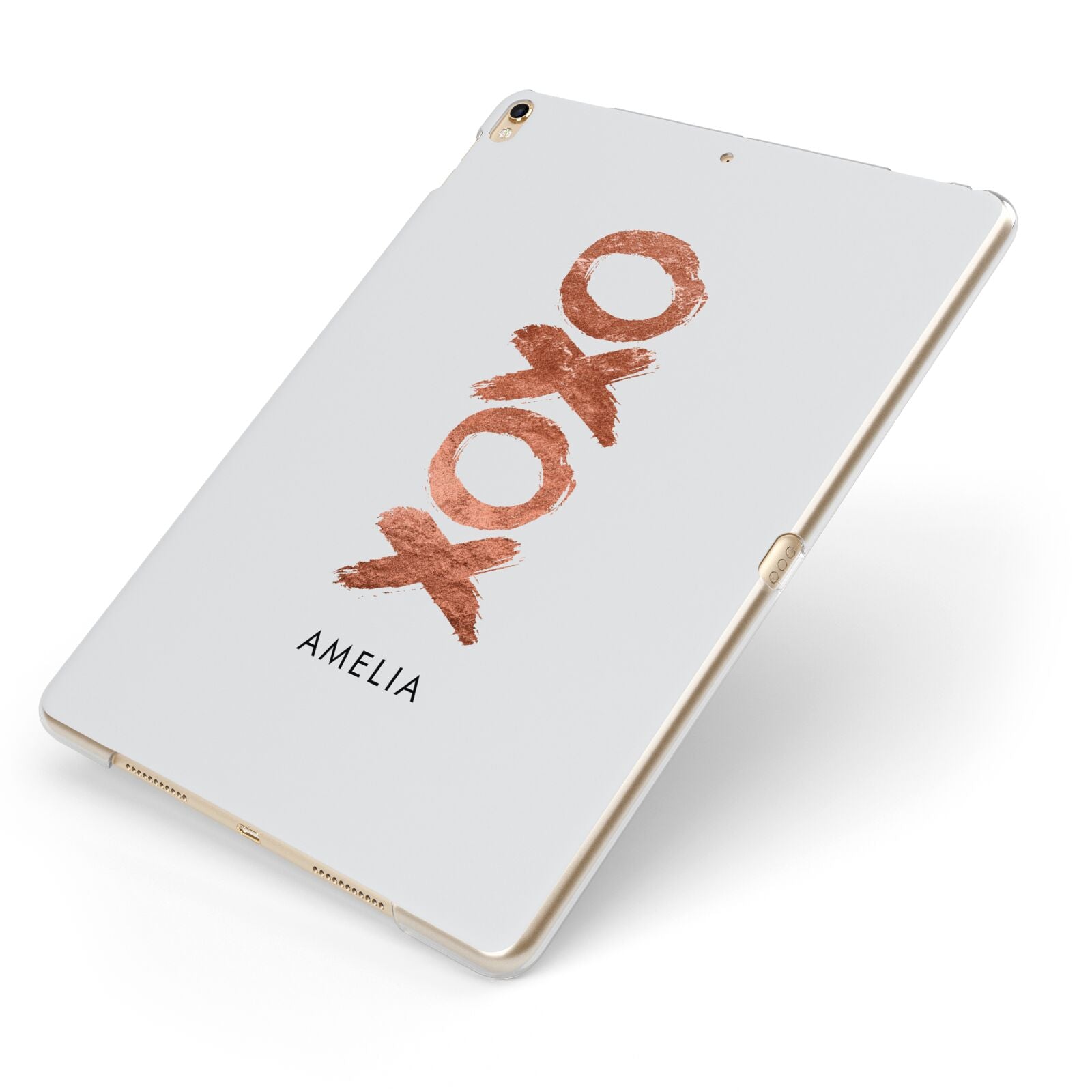 Personalised Xoxo Custom Name Or Initials Apple iPad Case on Gold iPad Side View