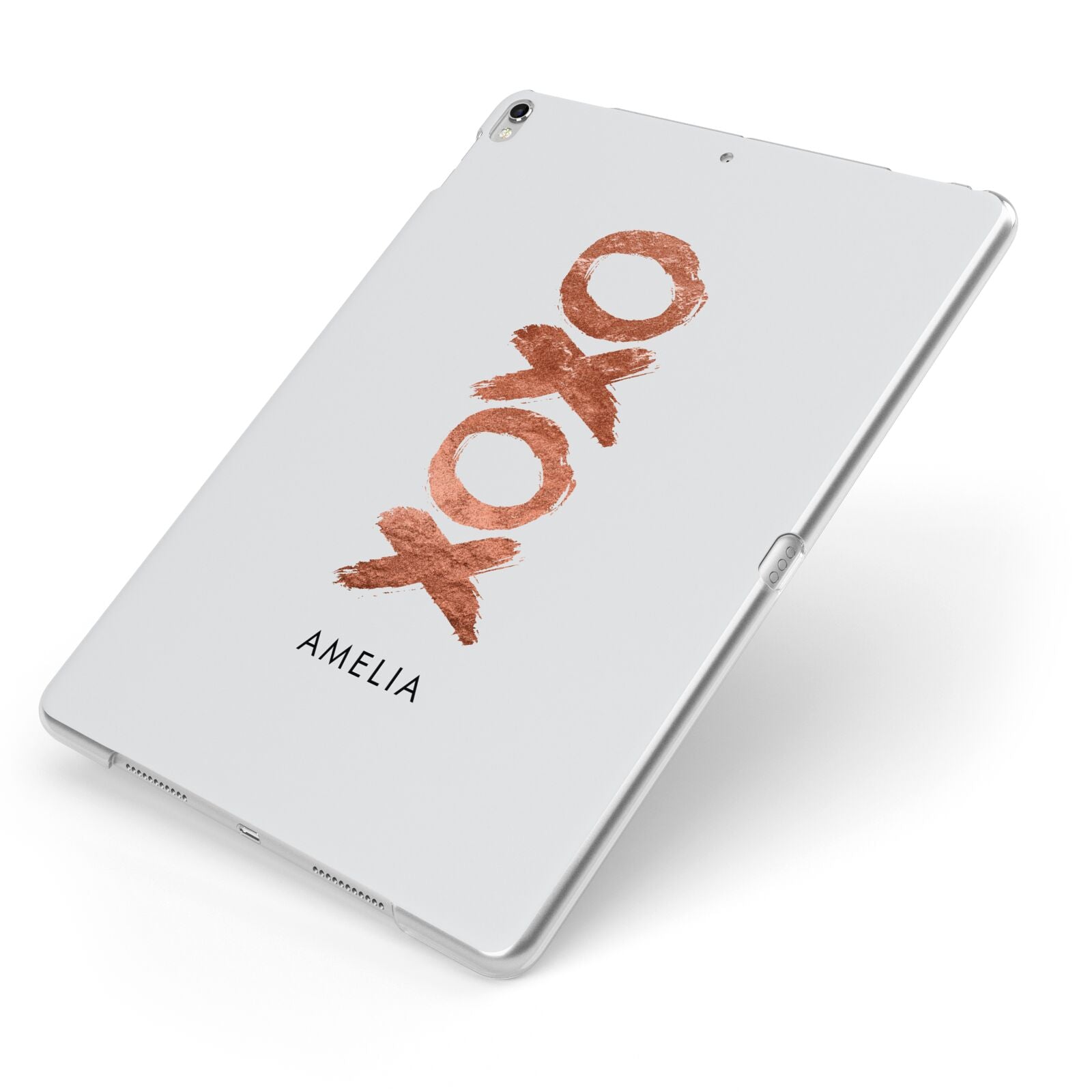 Personalised Xoxo Custom Name Or Initials Apple iPad Case on Silver iPad Side View
