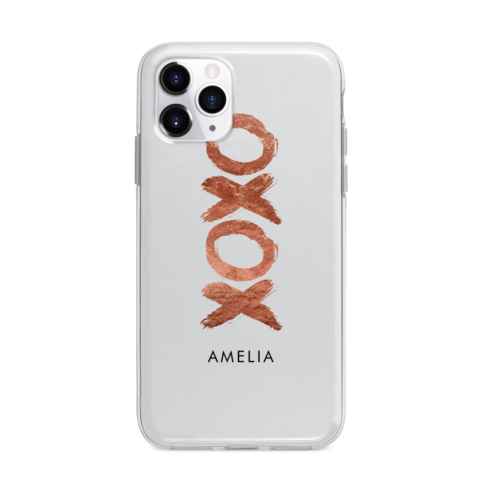 Personalised Xoxo Custom Name Or Initials Apple iPhone 11 Pro Max in Silver with Bumper Case