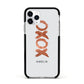 Personalised Xoxo Custom Name Or Initials Apple iPhone 11 Pro in Silver with Black Impact Case