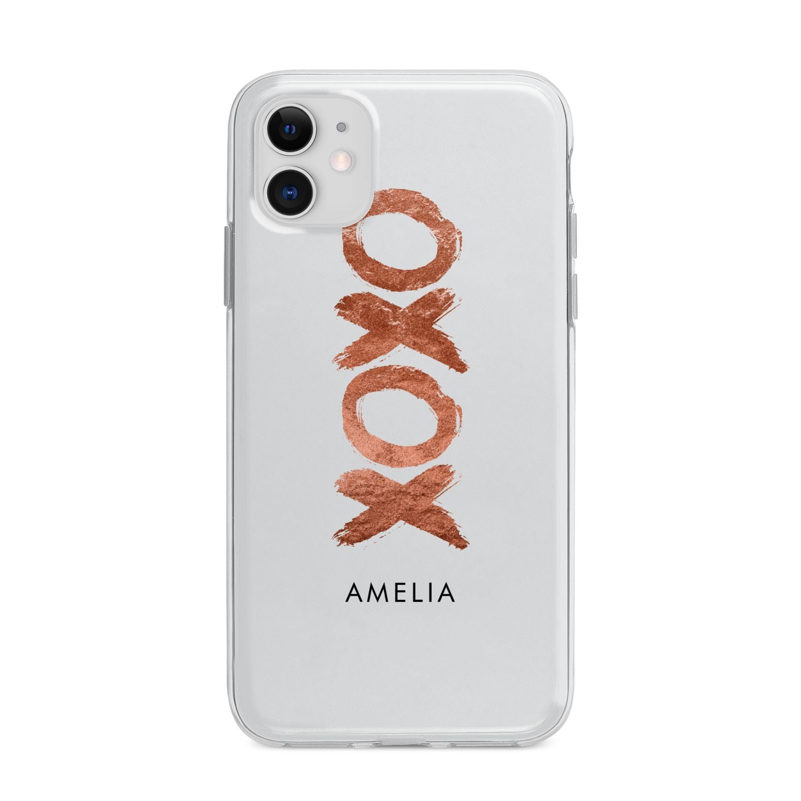 Personalised Xoxo Custom Name Or Initials Apple iPhone 11 in White with Bumper Case