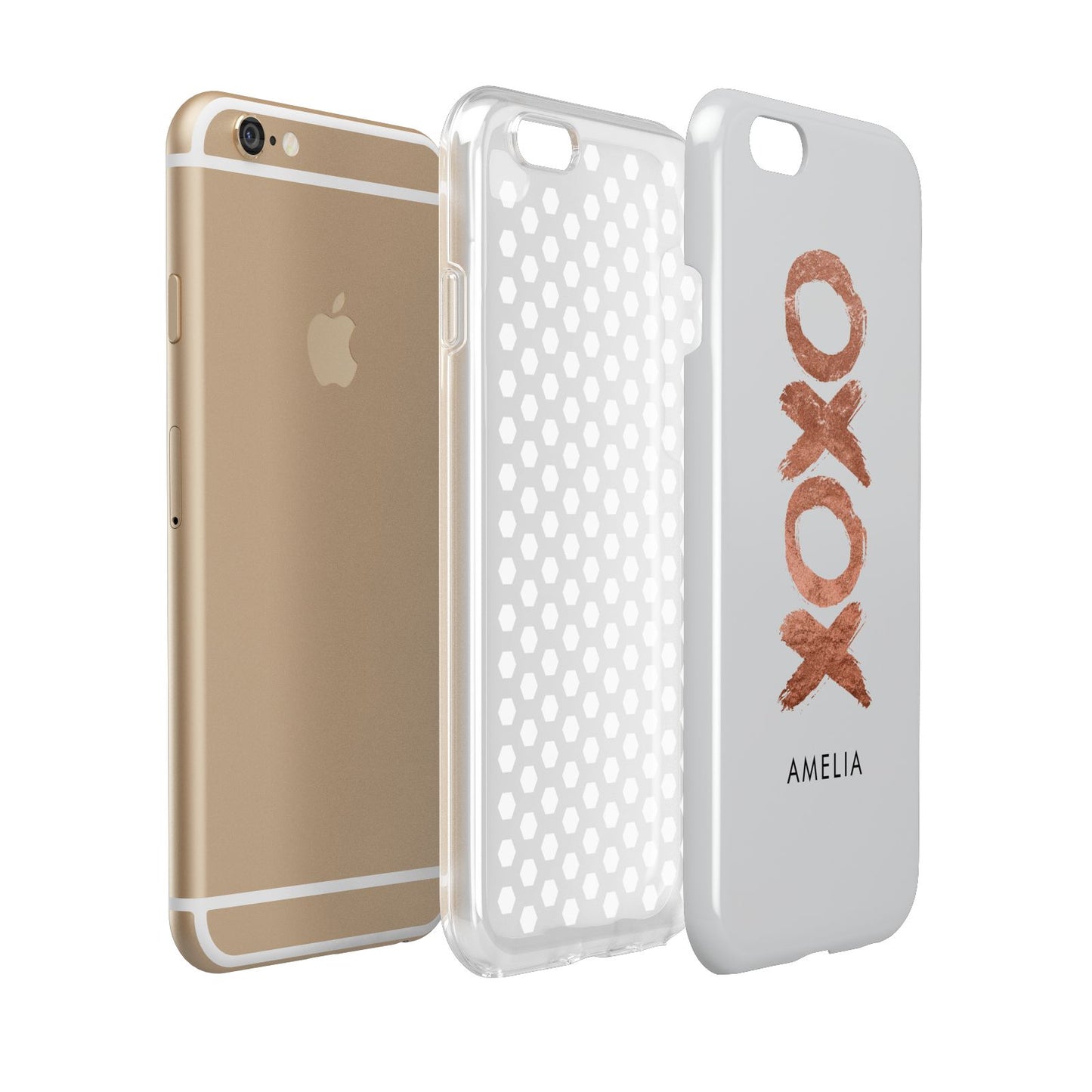 Personalised Xoxo Custom Name Or Initials Apple iPhone 6 3D Tough Case Expanded view
