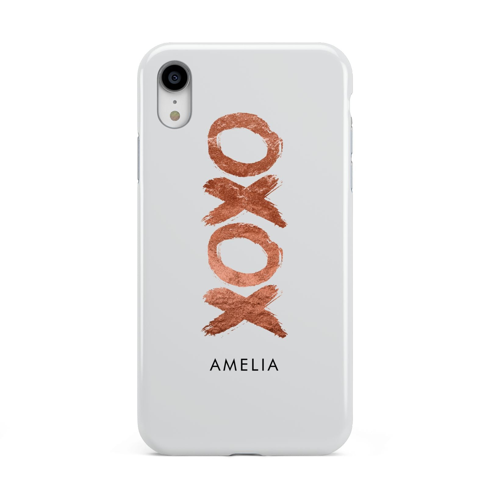 Personalised Xoxo Custom Name Or Initials Apple iPhone XR White 3D Tough Case