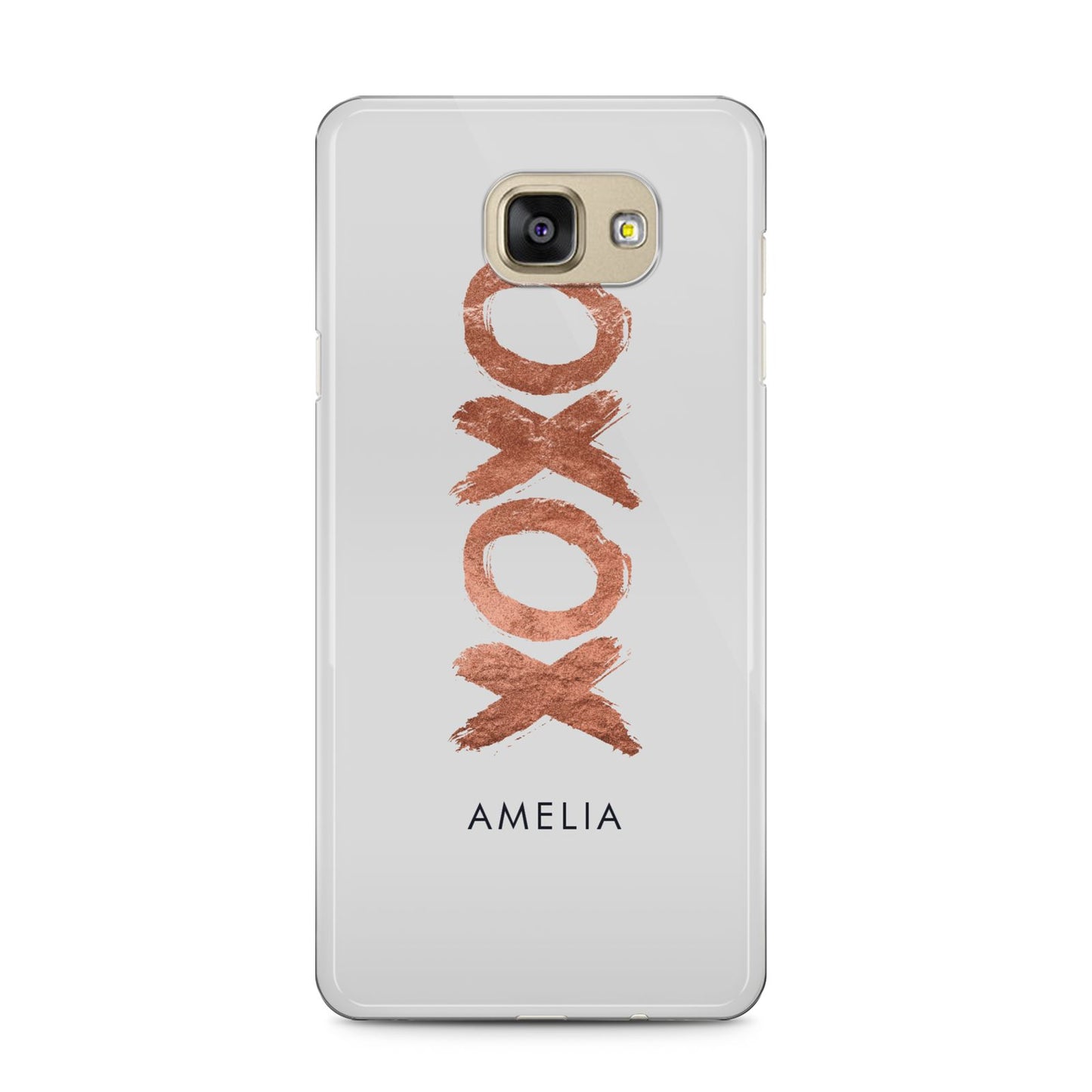Personalised Xoxo Custom Name Or Initials Samsung Galaxy A5 2016 Case on gold phone
