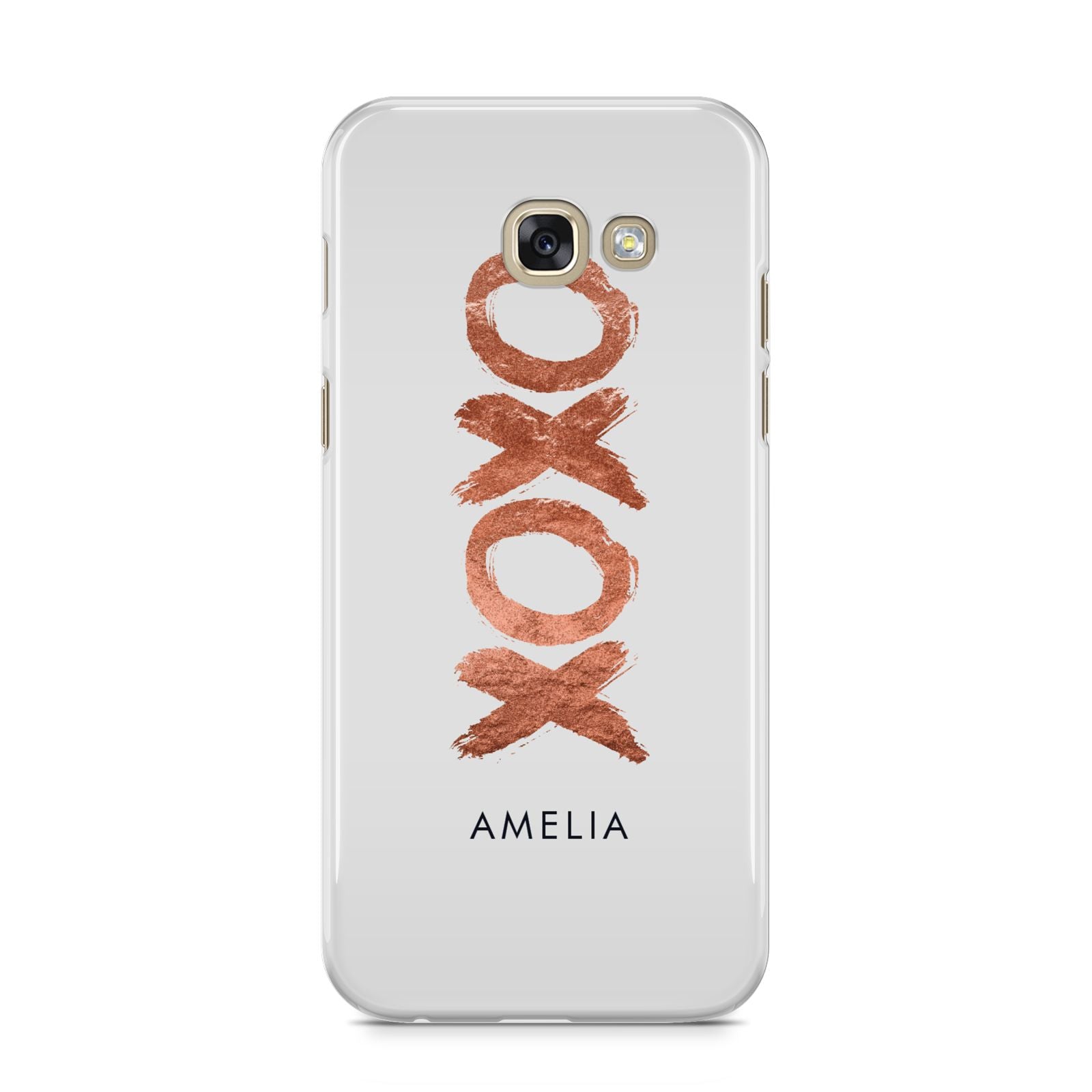 Personalised Xoxo Custom Name Or Initials Samsung Galaxy A5 2017 Case on gold phone