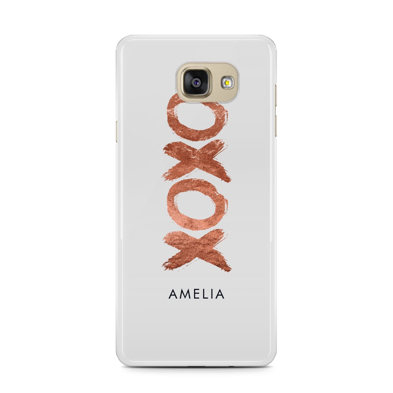 Personalised Xoxo Custom Name Or Initials Samsung Galaxy A7 2016 Case on gold phone
