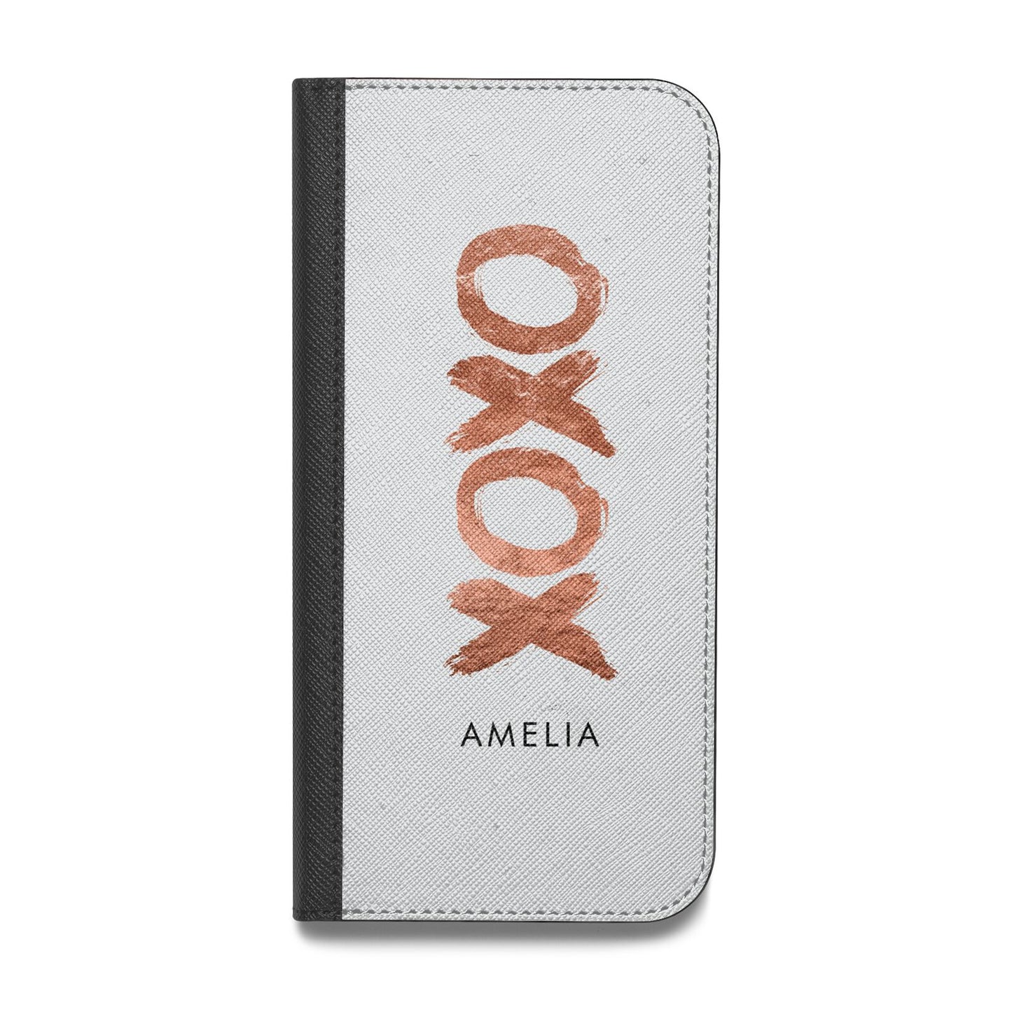 Personalised Xoxo Custom Name Or Initials Vegan Leather Flip iPhone Case