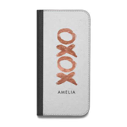 Personalised Xoxo Custom Name Or Initials Vegan Leather Flip iPhone Case