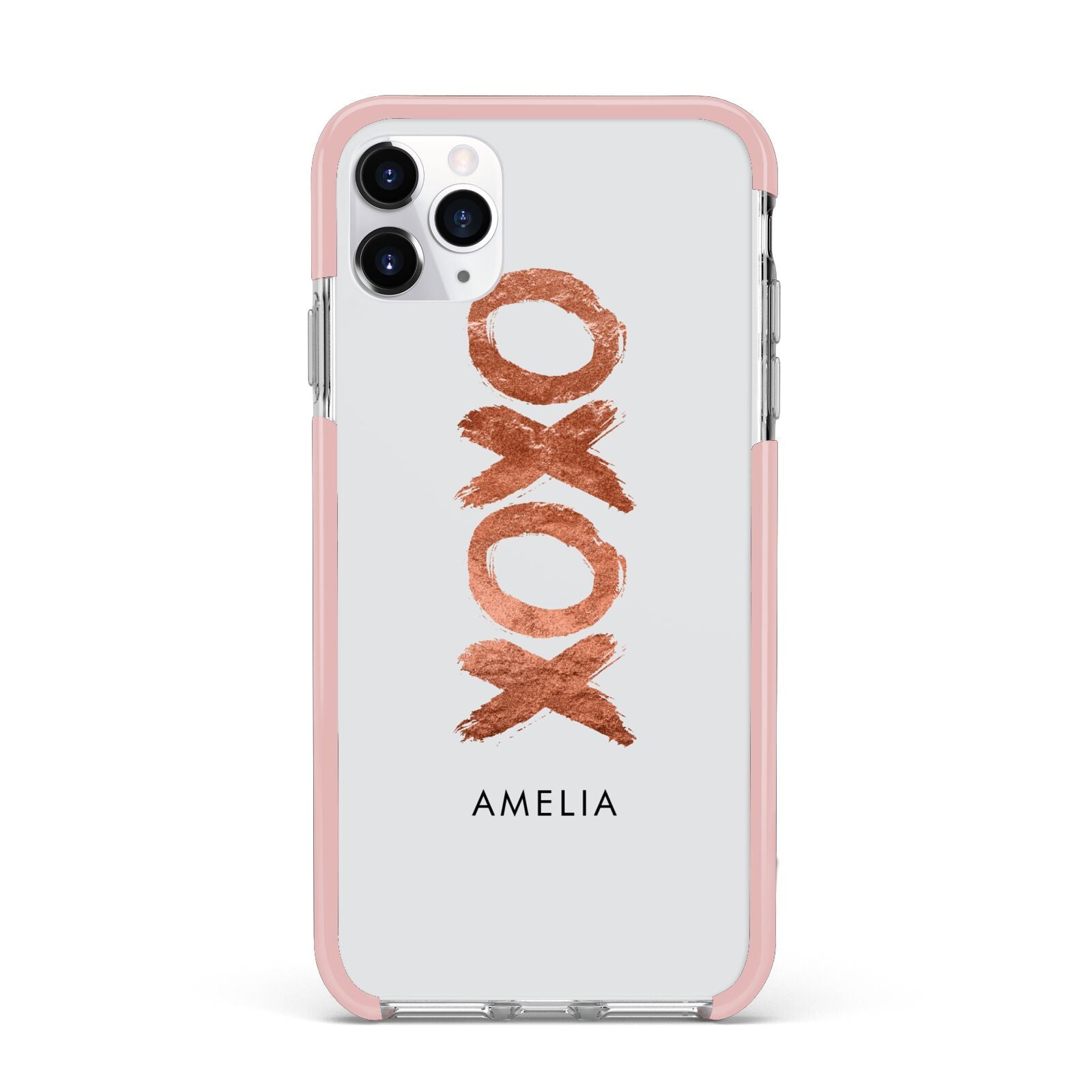 Personalised Xoxo Custom Name Or Initials iPhone 11 Pro Max Impact Pink Edge Case