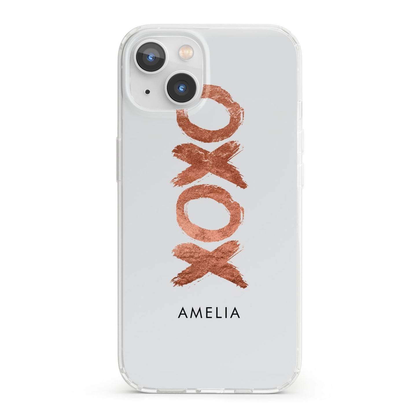 Personalised Xoxo Custom Name Or Initials iPhone 13 Clear Bumper Case