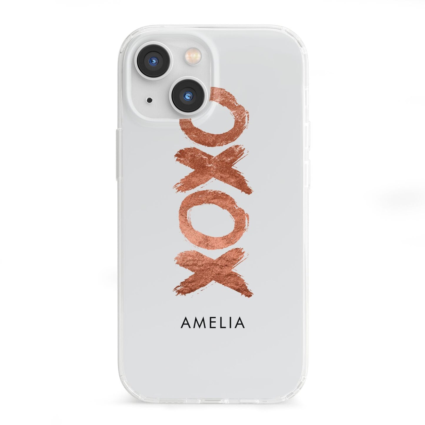 Personalised Xoxo Custom Name Or Initials iPhone 13 Mini Clear Bumper Case