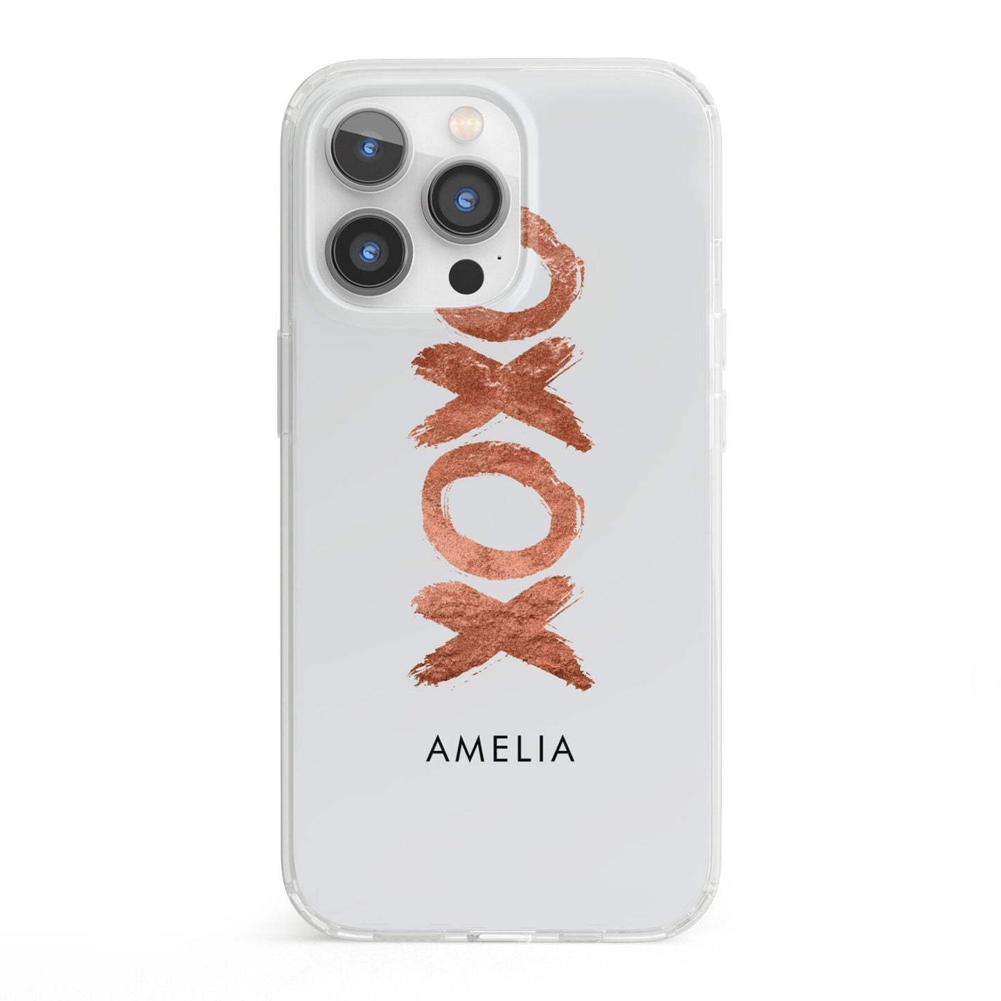 Personalised Xoxo Custom Name Or Initials iPhone 13 Pro Clear Bumper Case