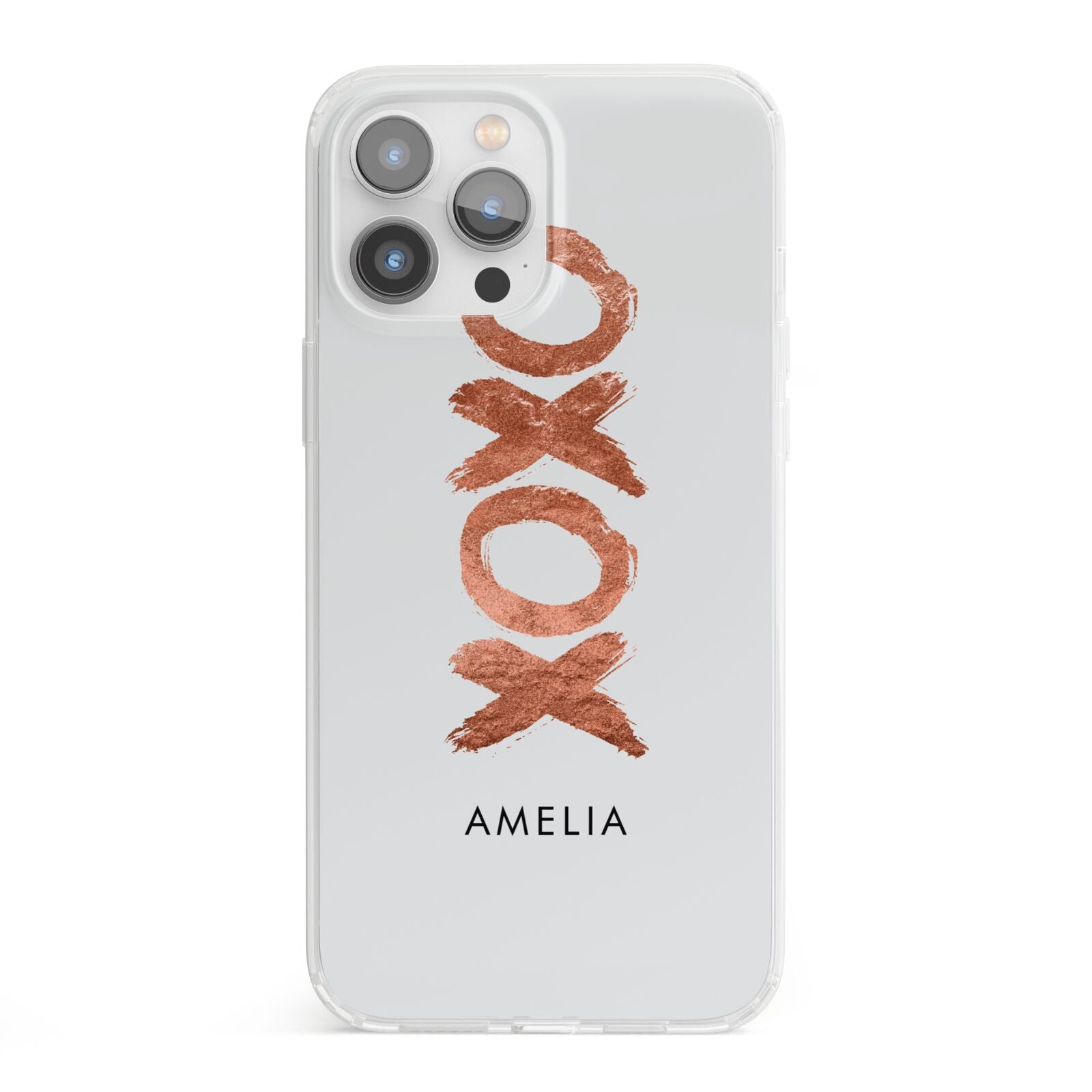 Personalised Xoxo Custom Name Or Initials iPhone 13 Pro Max Clear Bumper Case