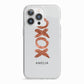 Personalised Xoxo Custom Name Or Initials iPhone 13 Pro TPU Impact Case with White Edges