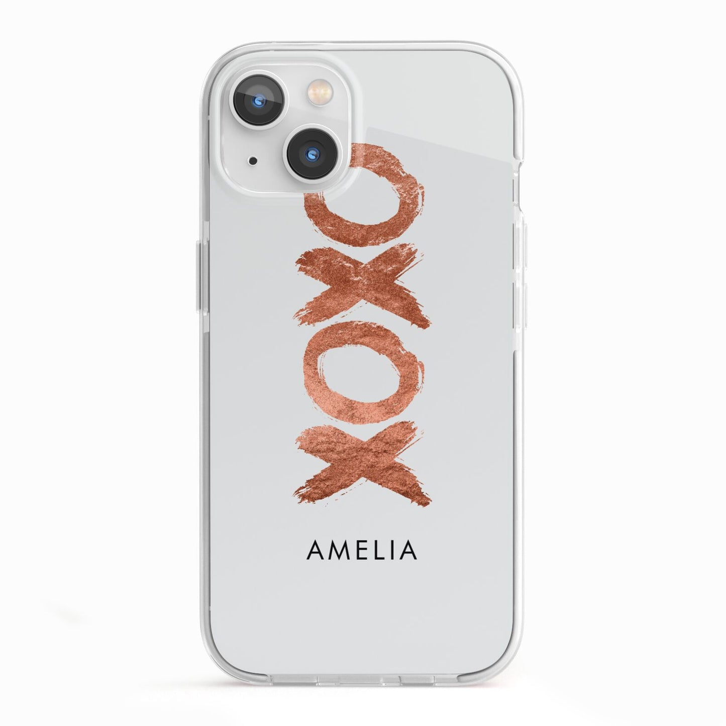 Personalised Xoxo Custom Name Or Initials iPhone 13 TPU Impact Case with White Edges