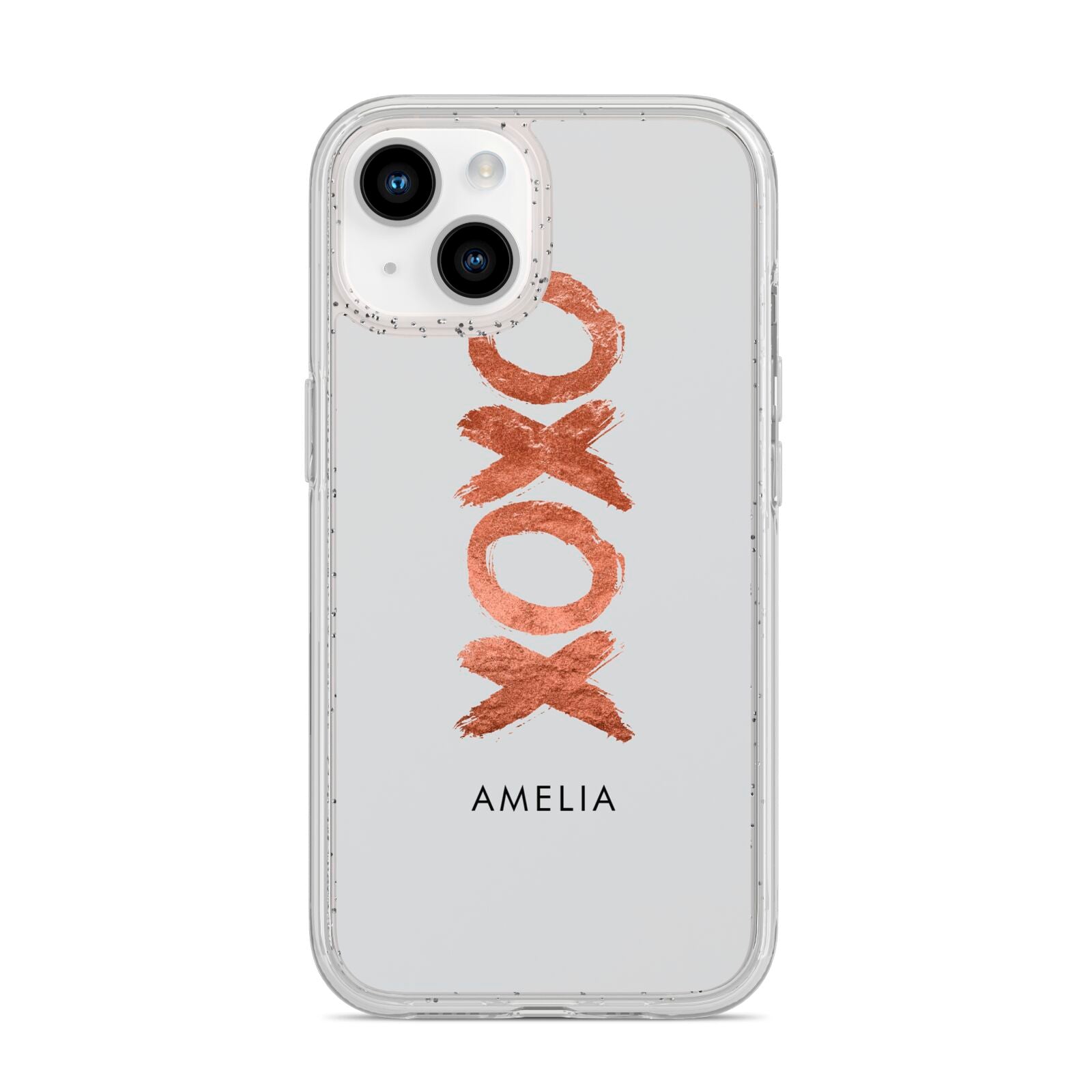 Personalised Xoxo Custom Name Or Initials iPhone 14 Glitter Tough Case Starlight