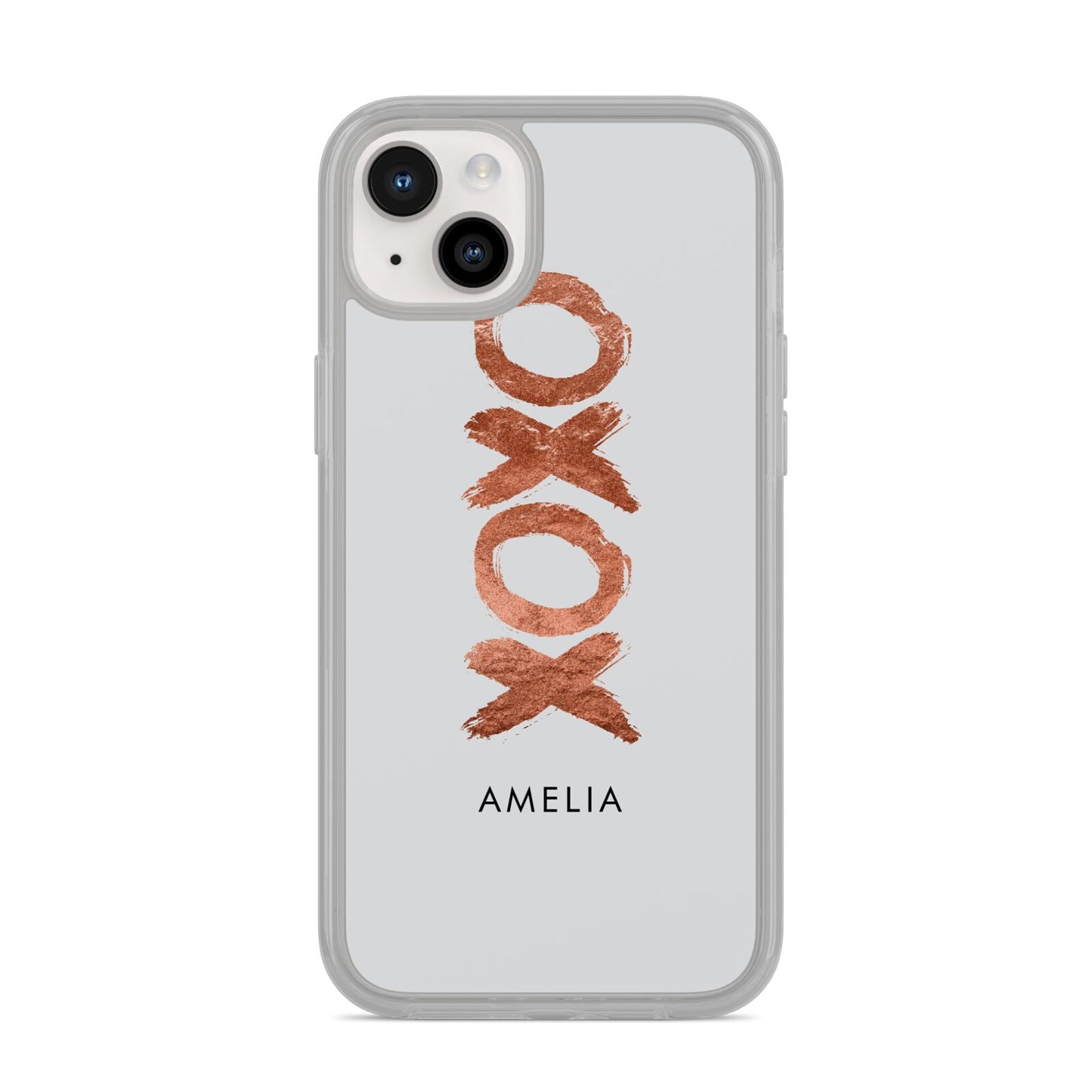 Personalised Xoxo Custom Name Or Initials iPhone 14 Plus Clear Tough Case Starlight