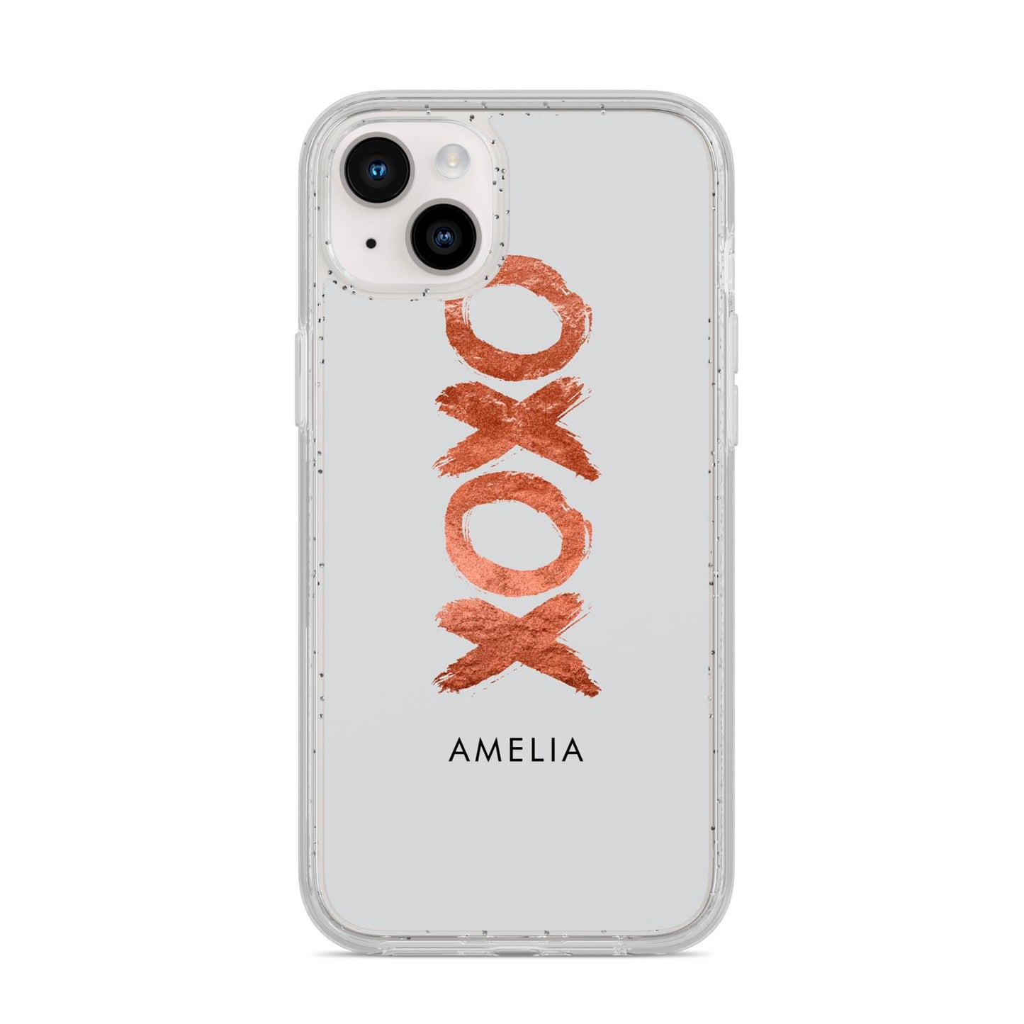 Personalised Xoxo Custom Name Or Initials iPhone 14 Plus Glitter Tough Case Starlight