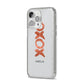 Personalised Xoxo Custom Name Or Initials iPhone 14 Pro Max Glitter Tough Case Silver Angled Image