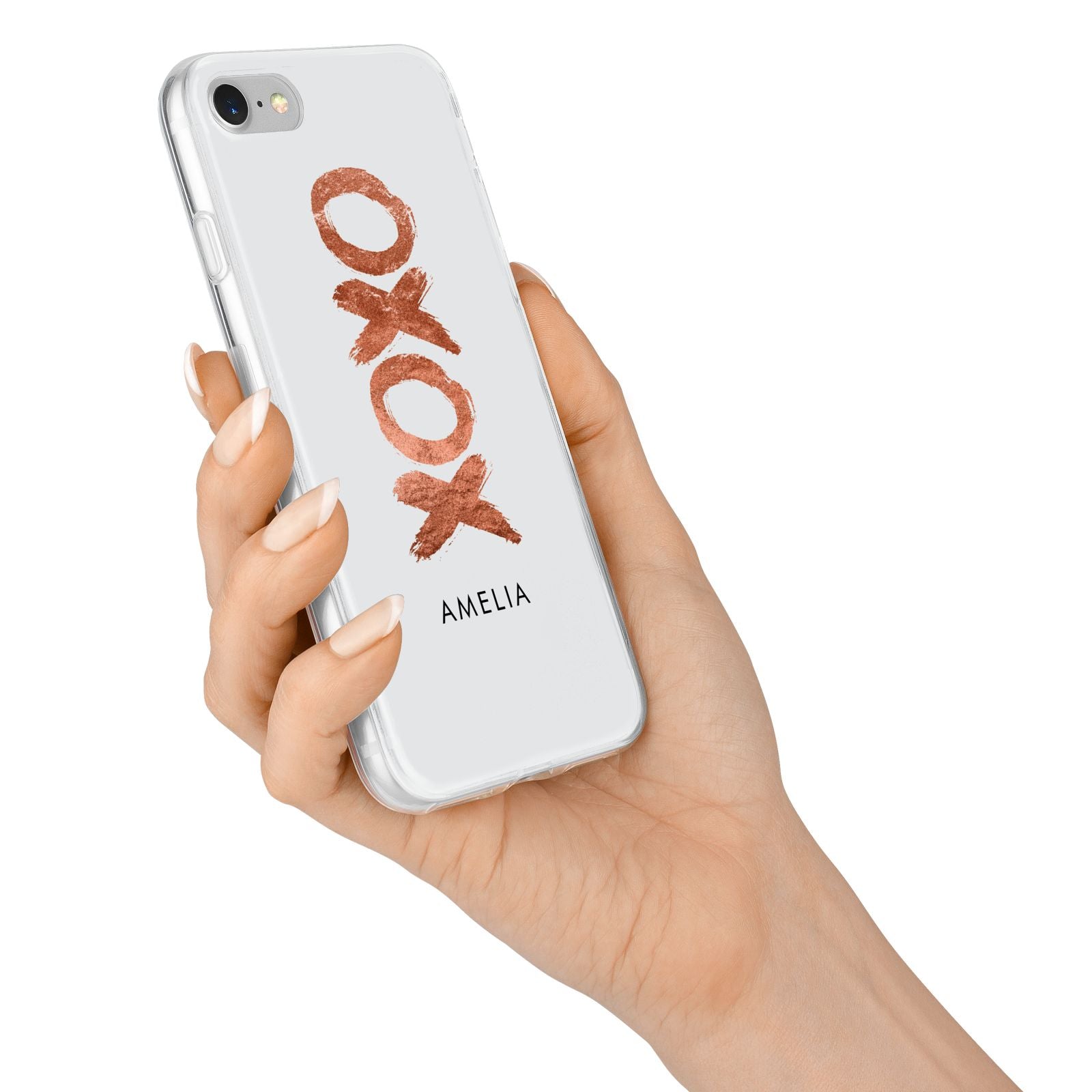 Personalised Xoxo Custom Name Or Initials iPhone 7 Bumper Case on Silver iPhone Alternative Image