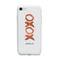 Personalised Xoxo Custom Name Or Initials iPhone 7 Bumper Case on Silver iPhone