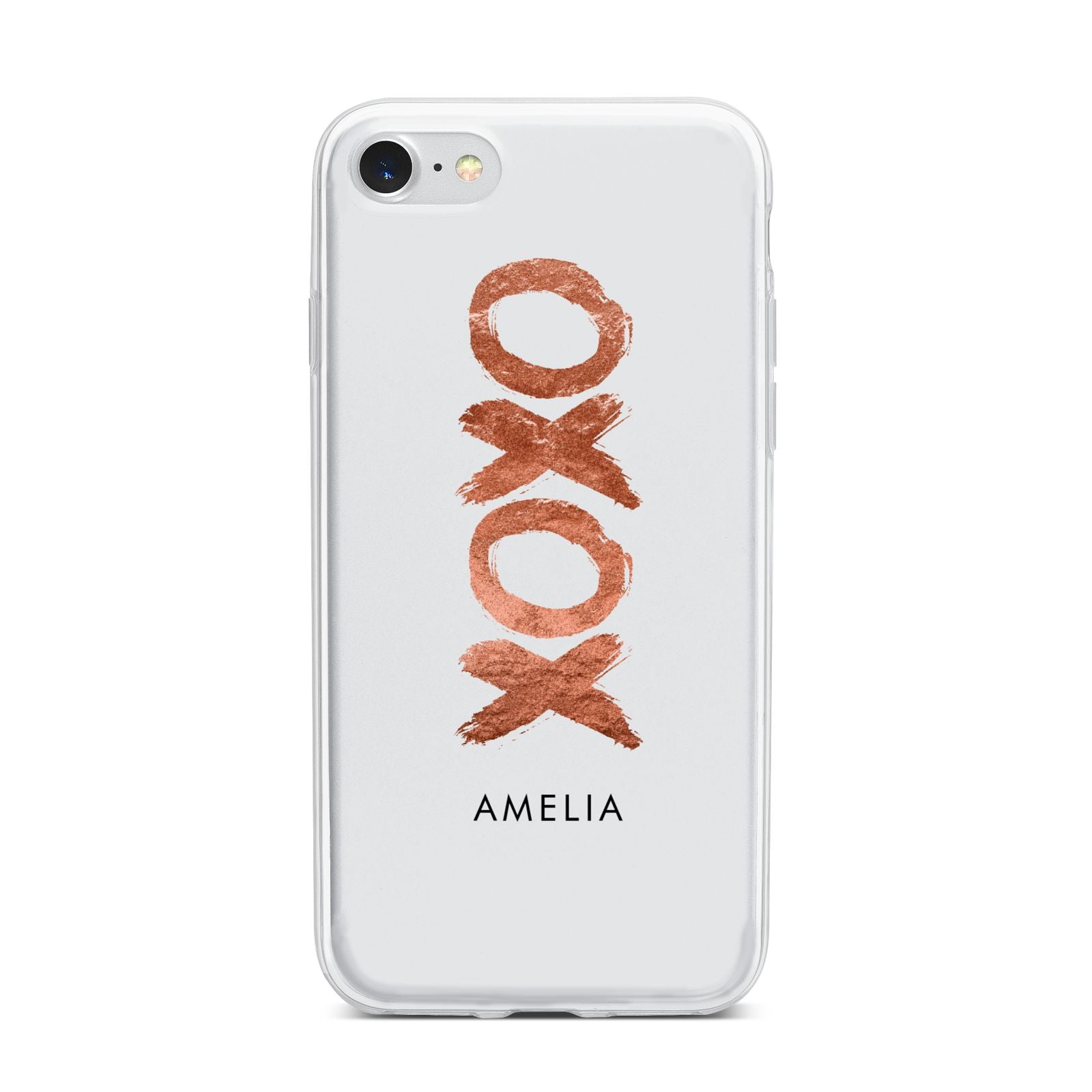 Personalised Xoxo Custom Name Or Initials iPhone 7 Bumper Case on Silver iPhone