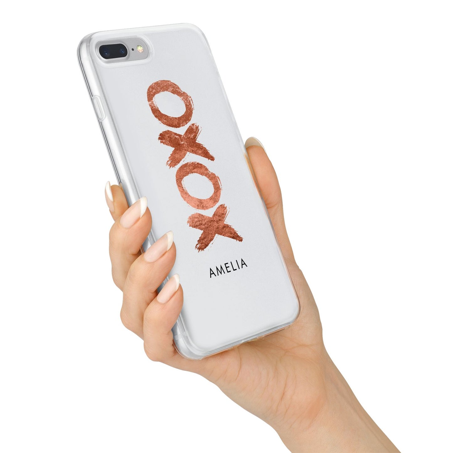 Personalised Xoxo Custom Name Or Initials iPhone 7 Plus Bumper Case on Silver iPhone Alternative Image