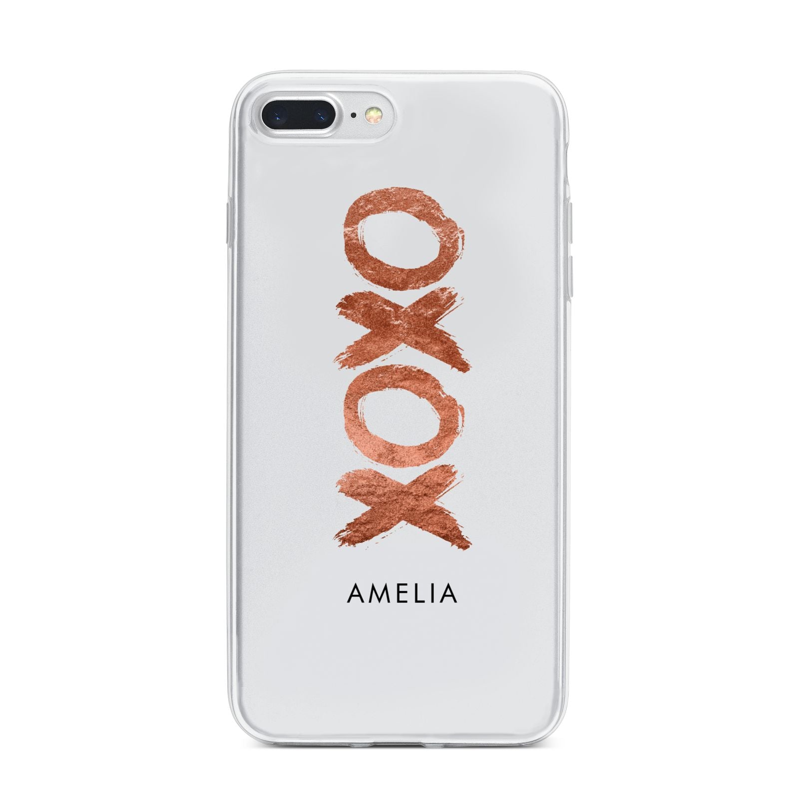 Personalised Xoxo Custom Name Or Initials iPhone 7 Plus Bumper Case on Silver iPhone