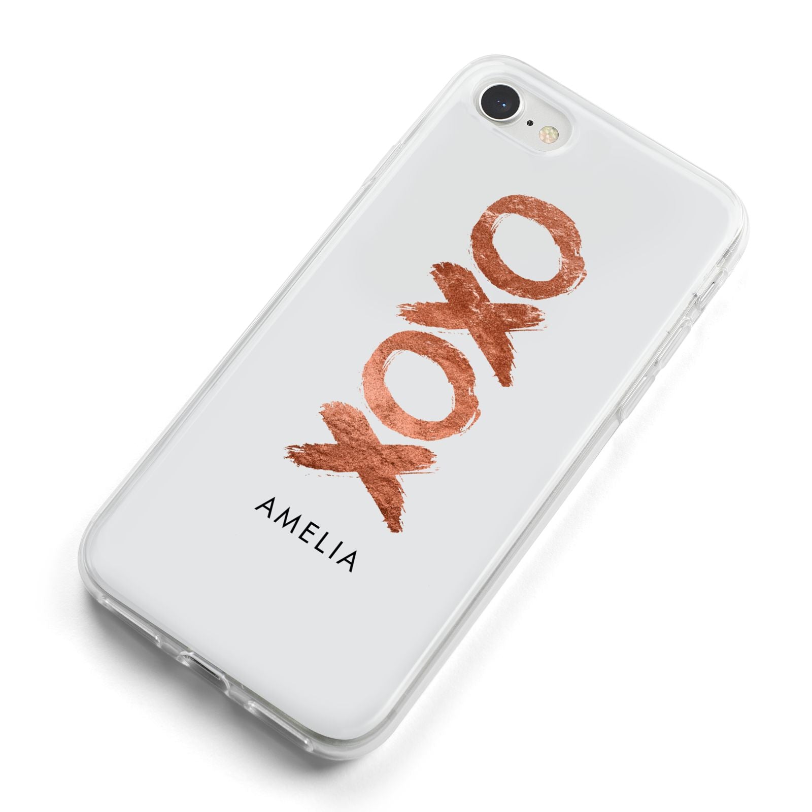 Personalised Xoxo Custom Name Or Initials iPhone 8 Bumper Case on Silver iPhone Alternative Image